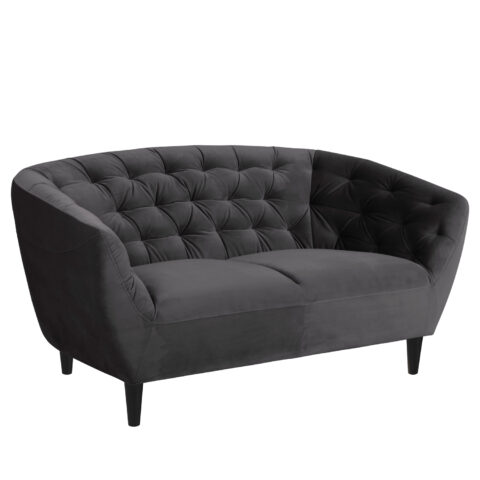 Diivan RIA 84x150xH78cm, 2-kohaline, kattematerjal: kangas, värvus: tumehall, jalad: kummipuu, värvus: must Diivanid ACTONA