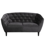 Diivan RIA 84x150xH78cm, 2-kohaline, kattematerjal: kangas, värvus: tumehall, jalad: kummipuu, värvus: must Diivanid ACTONA