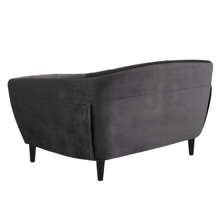 Diivan RIA 84x150xH78cm, 2-kohaline, kattematerjal: kangas, värvus: tumehall, jalad: kummipuu, värvus: must Diivanid ACTONA