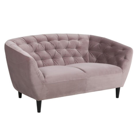 Diivan RIA 84x150xH78cm, 2-kohaline, kattematerjal: kangas, värvus: vanaroosa, jalad: kummipuu, värvus: must Diivanid ACTONA