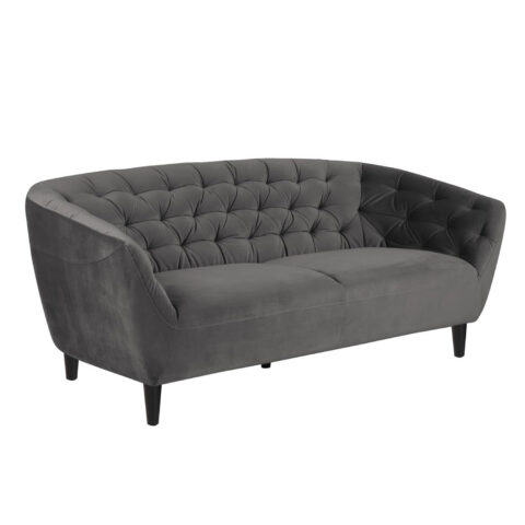 Diivan RIA 84x191xH78cm, 3-kohaline, kattematerjal: kangas, värvus: tumehall, jalad: kummipuu, värvus: must Diivanid ACTONA