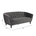 Diivan RIA 84x191xH78cm, 3-kohaline, kattematerjal: kangas, värvus: tumehall, jalad: kummipuu, värvus: must Diivanid ACTONA
