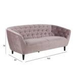 Diivan RIA 84x191xH78cm, 3-kohaline, kattematerjal: kangas, värvus: vanaroosa, jalad: kummipuu, värvus: must Diivanid ACTONA