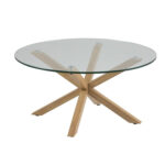 Diivanilaud HEAVEN D82xH40cm, lauaplaat: 10mm läbipaistev klaas, jalad: metall, värvus: tamm Diivanilauad ja abilauad ACTONA