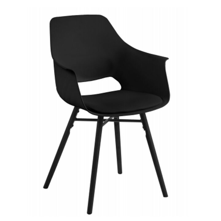 Tool RAMONA 57×52,5x85cm, materjal: plastik, iste: kunstnahk, värvus: must, jalad: kummipuu, värvus: must Söögilauatoolid, taburetid, pingid ACTONA