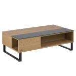 Diivanilaud AZALEA 110x60x35cm, lauaplaat: 5mm klaas/mööbliplaat, värvus: Sonoma tamm, jalg: kroomitud metall Diivanilauad ja abilauad ACTONA