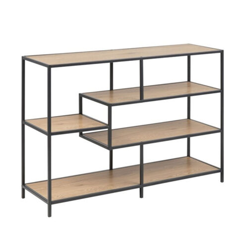 Riiul SEAFORD 114x35xH78cm, tamm, mööbliplaat, metall Elutoamööbel ACTONA