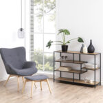 Riiul SEAFORD 114x35xH78cm, tamm, mööbliplaat, metall Elutoamööbel ACTONA