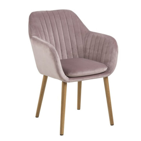 Tool EMILIA 57x59xH83cm, iste ja seljatugi: kangas, värvus: vanaroosa, jalad: tamm, viimistlus: õlitatud Söögilauatoolid, taburetid, pingid ACTONA
