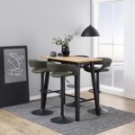 Baarilaud CHARA 117x58xH105cm, tamm/must, tammespooniga mööbliplaat, metall Baarilauad ACTONA