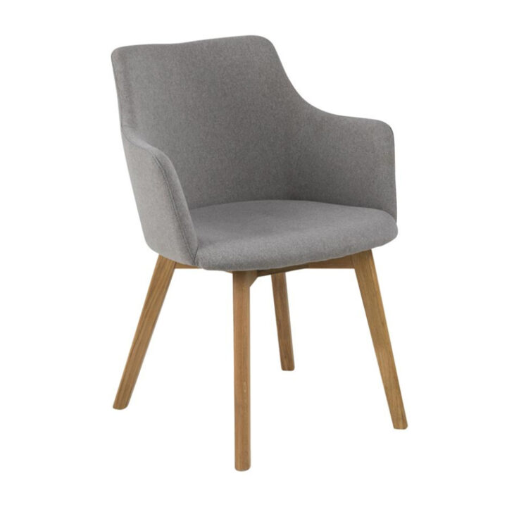 Tool BELLA, 62x59xH80cm, iste/seljatugi: helehall kangas, jalad: tamm, õlitatud Söögituba ACTONA