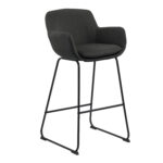 Baaritool LISA, 52x53xH100cm, tumehall, jalad: must metall Baaripukid ja baarilauad ACTONA