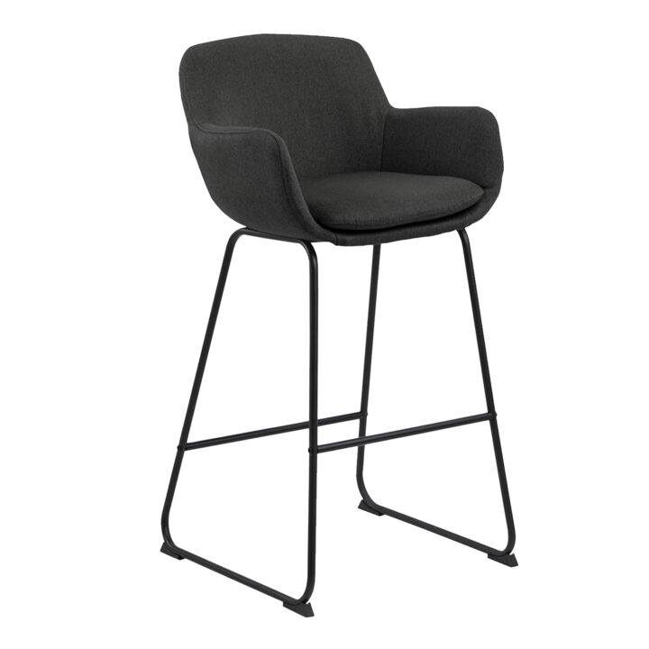 Baaritool LISA, 52x53xH100cm, tumehall, jalad: must metall Baaripukid ja baarilauad ACTONA