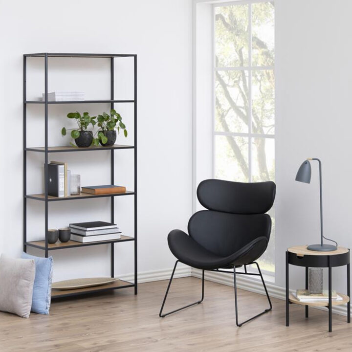 Riiul SEAFORD 77x35xH185cm, metsik tamm, mööbliplaat, metall Esik ja Garderoob ACTONA