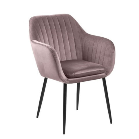 Tool EMILIA 57x59xH83cm, iste ja seljatugi: kangas, värvus: vanaroosa, jalad: must metall Söögilauatoolid, taburetid, pingid ACTONA
