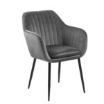 Tool EMILIA 57x59xH83cm, iste ja seljatugi: kangas, värvus: tumehall, jalad: must metall Söögilauatoolid, taburetid, pingid ACTONA