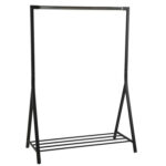 Riiete stange BRENT 117x59xH165cm, jalatsiriiuliga, metall, must/kroom Esik ja Garderoob ACTONA