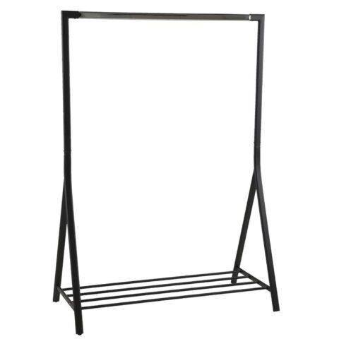 Riiete stange BRENT 117x59xH165cm, jalatsiriiuliga, metall, must/kroom Esik ja Garderoob ACTONA