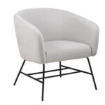 Tugitool RAMSEY 72x67xH76cm, iste ja seljatugi: kangas, värvus: helehall, jalad: must metall Elutoamööbel ACTONA
