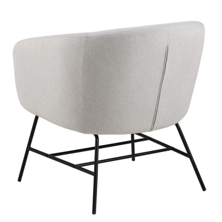 Tugitool RAMSEY 72x67xH76cm, iste ja seljatugi: kangas, värvus: helehall, jalad: must metall Elutoamööbel ACTONA