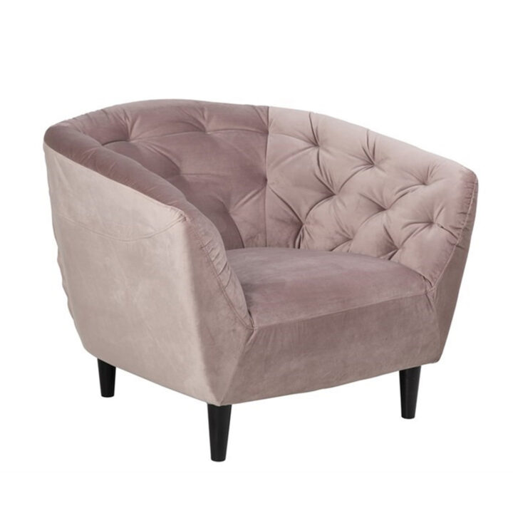 Tugitool RIA 83x97xH79cm, kattematerjal: kangas, värvus: vanaroosa, jalad: kummipuu, värvus: must Elutoamööbel ACTONA
