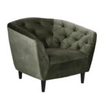 Tugitool RIA 83x97xH79cm, kattematerjal: sametkangas, värvus: metsaroheline, jalad: kummipuu, värvus: must Elutoamööbel ACTONA