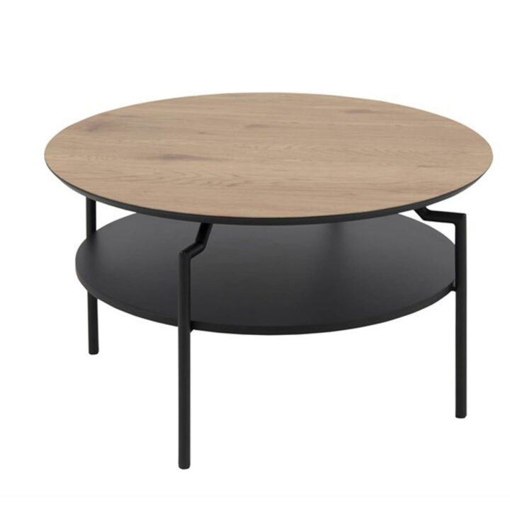 Diivanilaud GOLDINGTON D80xH45cm, tamm/must, mööbliplaat, MDF, metall Diivanilauad ja abilauad ACTONA