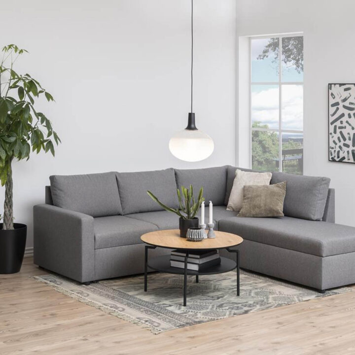 Diivanilaud GOLDINGTON D80xH45cm, tamm/must, mööbliplaat, MDF, metall Diivanilauad ja abilauad ACTONA