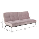 Diivanvoodi PERUGIA 198x95xH87cm, materjal: samet kangas, värvus: vanaroosa, jalad: must metall Diivanvoodid ACTONA