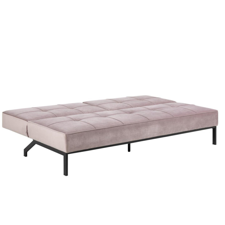Diivanvoodi PERUGIA 198x95xH87cm, materjal: samet kangas, värvus: vanaroosa, jalad: must metall Diivanvoodid ACTONA