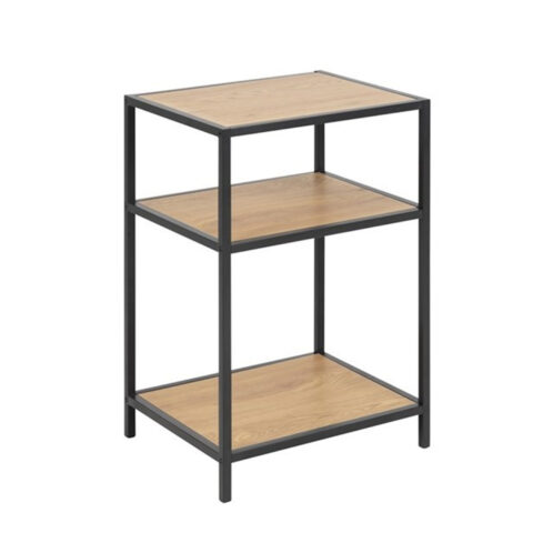 Abilaud SEAFORD 42x35xH63cm, riiulid: lamineeritud mööbliplaat, värvus: tamm, raam: must metall Abilauad ja serveerimislauad Abilauad ja serveerimislauad