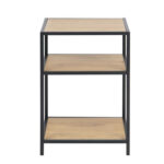 Abilaud SEAFORD 42x35xH63cm, riiulid: lamineeritud mööbliplaat, värvus: tamm, raam: must metall Abilauad ja serveerimislauad Abilauad ja serveerimislauad