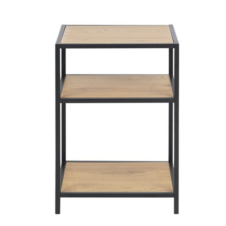 Abilaud SEAFORD 42x35xH63cm, riiulid: lamineeritud mööbliplaat, värvus: tamm, raam: must metall Abilauad ja serveerimislauad Abilauad ja serveerimislauad