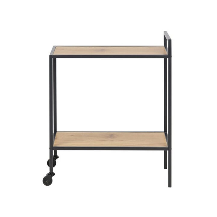 Serveerimislaud SEAFORD 60x30xH75cm, riiulid: lamineeritud kattega mööbliplaat, värvus: tamm, raam: must metall Abilauad ja serveerimislauad Abilauad ja serveerimislauad