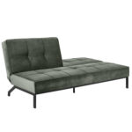 Diivanvoodi PERUGIA 198x95xH87cm, materjal: samet kangas, värvus: metsaroheline, jalad: must metall Diivanvoodid ACTONA