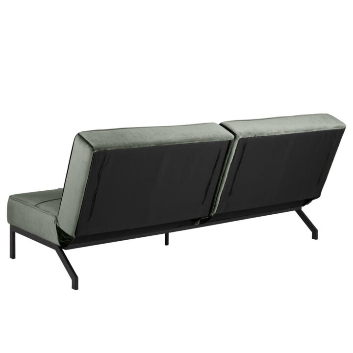 Diivanvoodi PERUGIA 198x95xH87cm, materjal: samet kangas, värvus: metsaroheline, jalad: must metall Diivanvoodid ACTONA