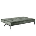 Diivanvoodi PERUGIA 198x95xH87cm, materjal: samet kangas, värvus: metsaroheline, jalad: must metall Diivanvoodid ACTONA