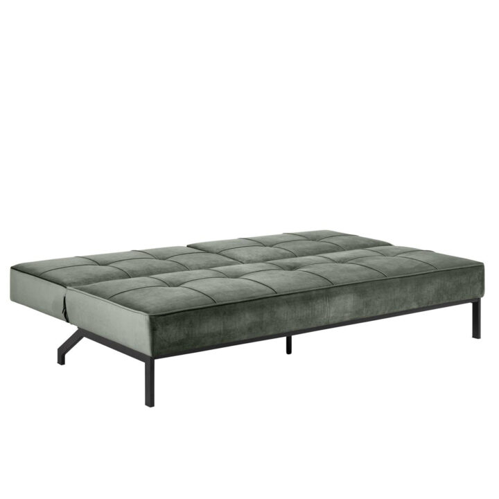 Diivanvoodi PERUGIA 198x95xH87cm, materjal: samet kangas, värvus: metsaroheline, jalad: must metall Diivanvoodid ACTONA