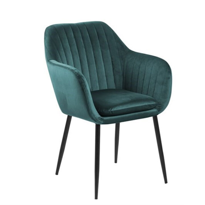 Tool EMILIA 57x59xH83cm, iste ja seljatugi: kangas, värvus: sinakasroheline, jalad: must metall Söögilauatoolid, taburetid, pingid ACTONA