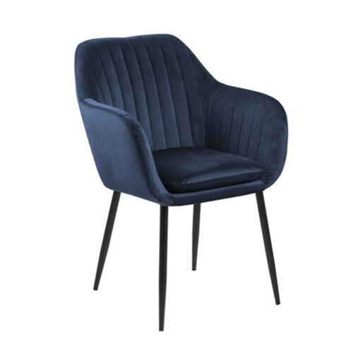 Tool EMILIA 57x59xH83cm, iste ja seljatugi: sametkangas, värvus: meresinine, jalad: must metall Söögilauatoolid, taburetid, pingid ACTONA