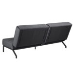 Diivanvoodi PERUGIA 198x95xH87cm, materjal: samet kangas, värvus: tumehall, jalad: must metall Diivanvoodid ACTONA