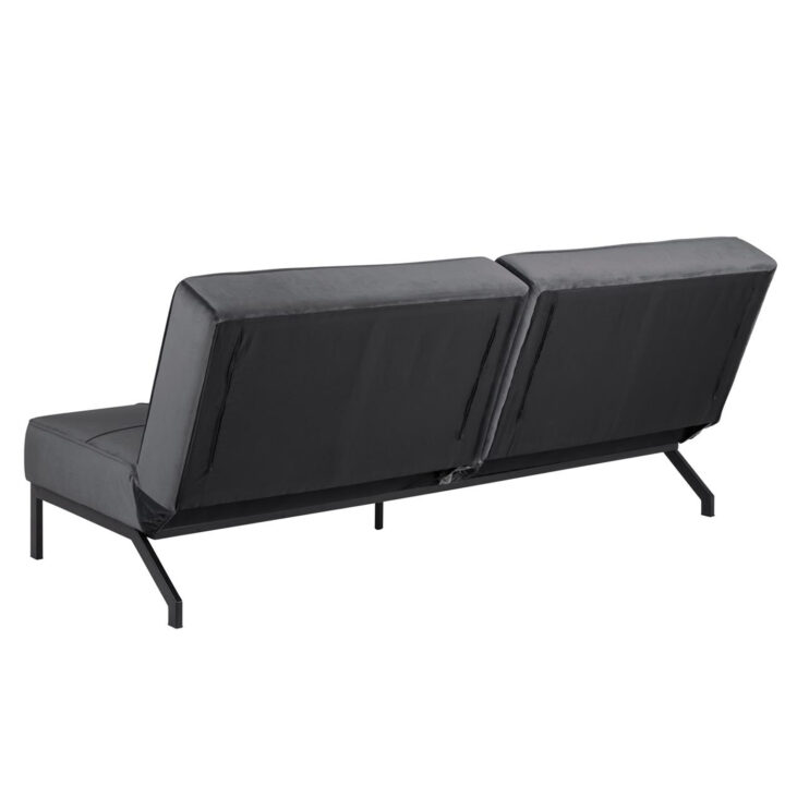 Diivanvoodi PERUGIA 198x95xH87cm, materjal: samet kangas, värvus: tumehall, jalad: must metall Diivanvoodid ACTONA