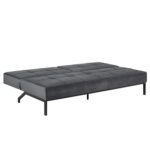 Diivanvoodi PERUGIA 198x95xH87cm, materjal: samet kangas, värvus: tumehall, jalad: must metall Diivanvoodid ACTONA