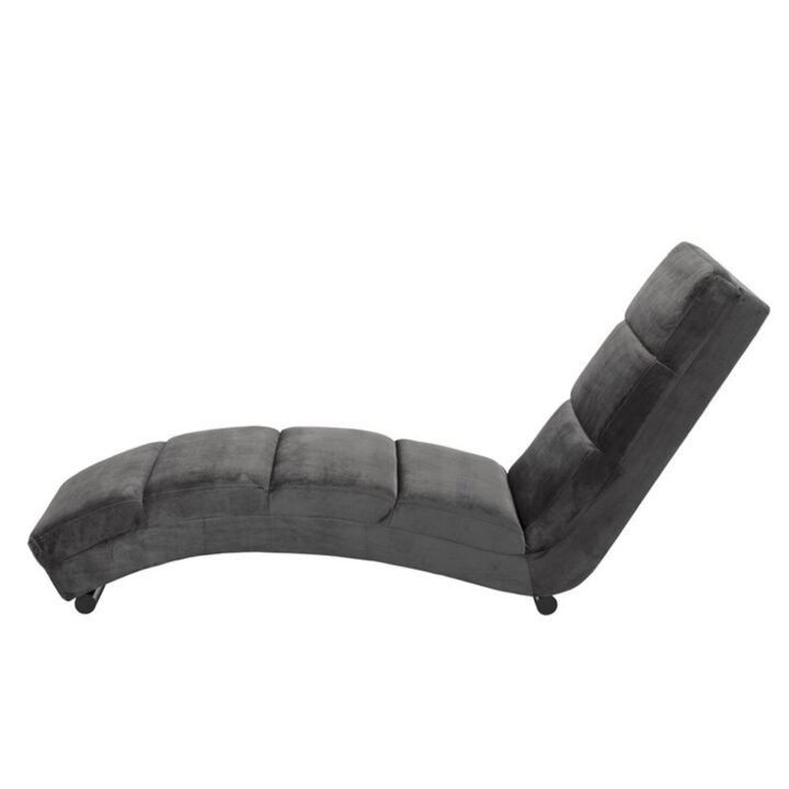 Lamamistool SLINKY 60x170xH82cm, materjal: kangas, värvus: tumehall, jalad: must metall Elutoamööbel ACTONA