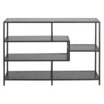 Riiul SEAFORD 114x35xH78cm, 4x, riiulid: must saare melamiin, raam: must metall Elutoamööbel ACTONA
