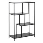 Riiul SEAFORD 77x35xH114cm, 3x, riiulid: must saare melamiin, raam: must metall Elutoamööbel ACTONA