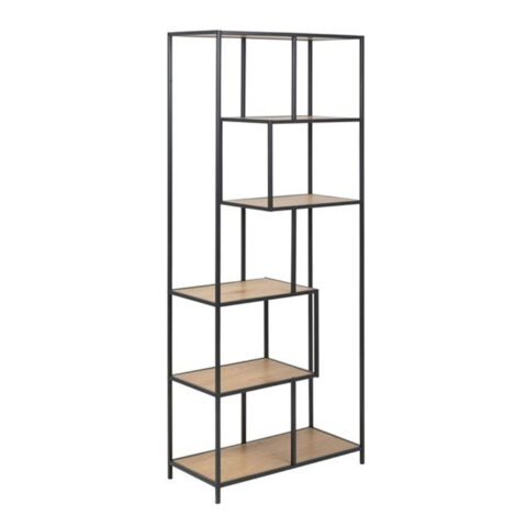 Riiul SEAFORD 77x35xH185cm, metsik tamm/must, mööbliplaat, metall Elutoamööbel ACTONA