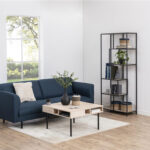 Riiul SEAFORD 77x35xH185cm, metsik tamm/must, mööbliplaat, metall Elutoamööbel ACTONA