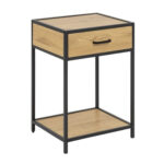 Öökapp SEAFORD 42x35xH63cm, sahtliga, materjal: lamineeritud mööbliplaat, värvus: tamm, raam: must metall Elutoamööbel ACTONA