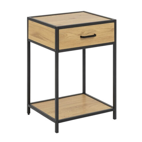 Öökapp SEAFORD 42x35xH63cm, sahtliga, materjal: lamineeritud mööbliplaat, värvus: tamm, raam: must metall Elutoamööbel ACTONA